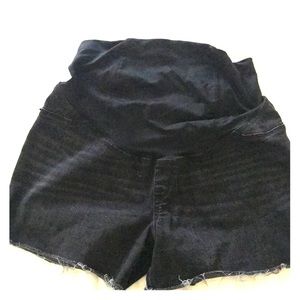 Isabel Maternity Black Denim Shorts